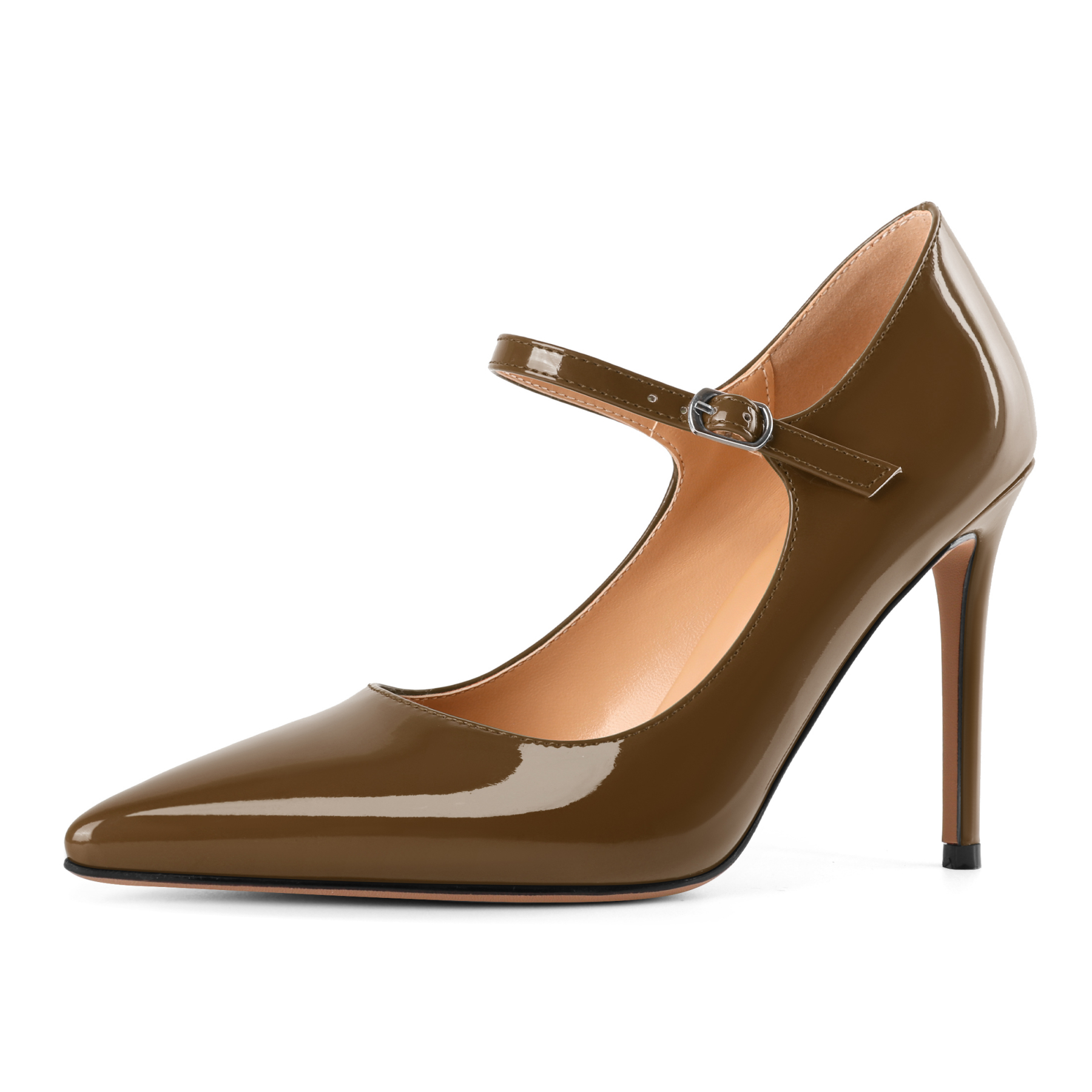 SAMMITOP 4" Mary Jane High Heel Pumps with Ankle Strap