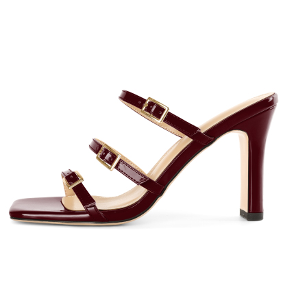 Side profile of strappy open toe design