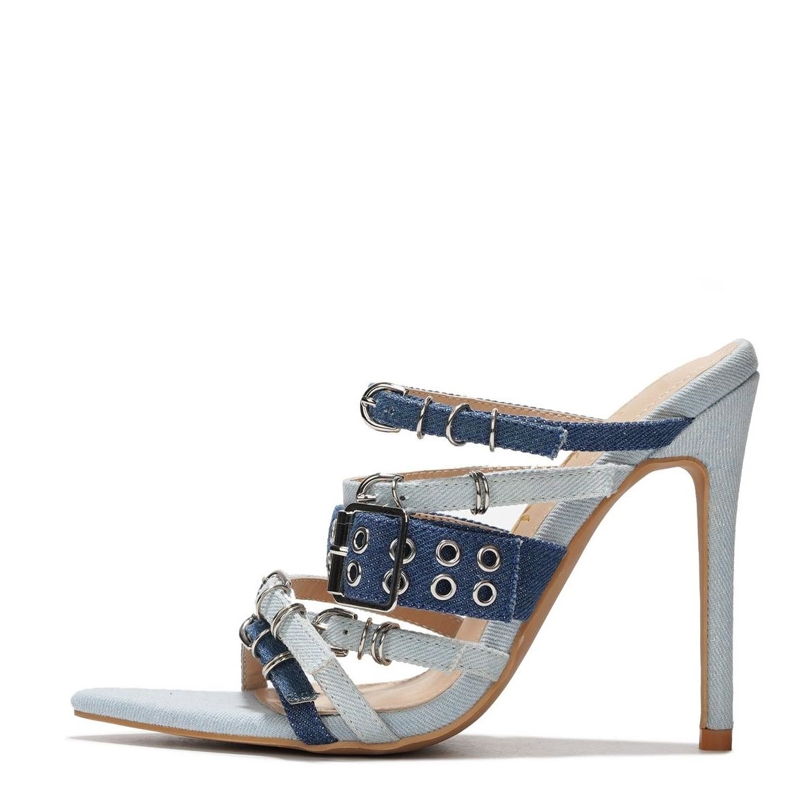 SAMMITOP Studded Mule Heels – 4 Inch Slip-On Open Toe Stilettos for Party & Dressy Looks