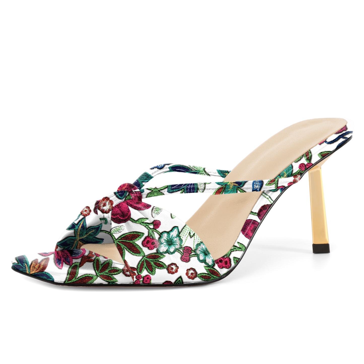 SAMMITOP 3.5 Inch Stiletto Slip On Bow Mules 