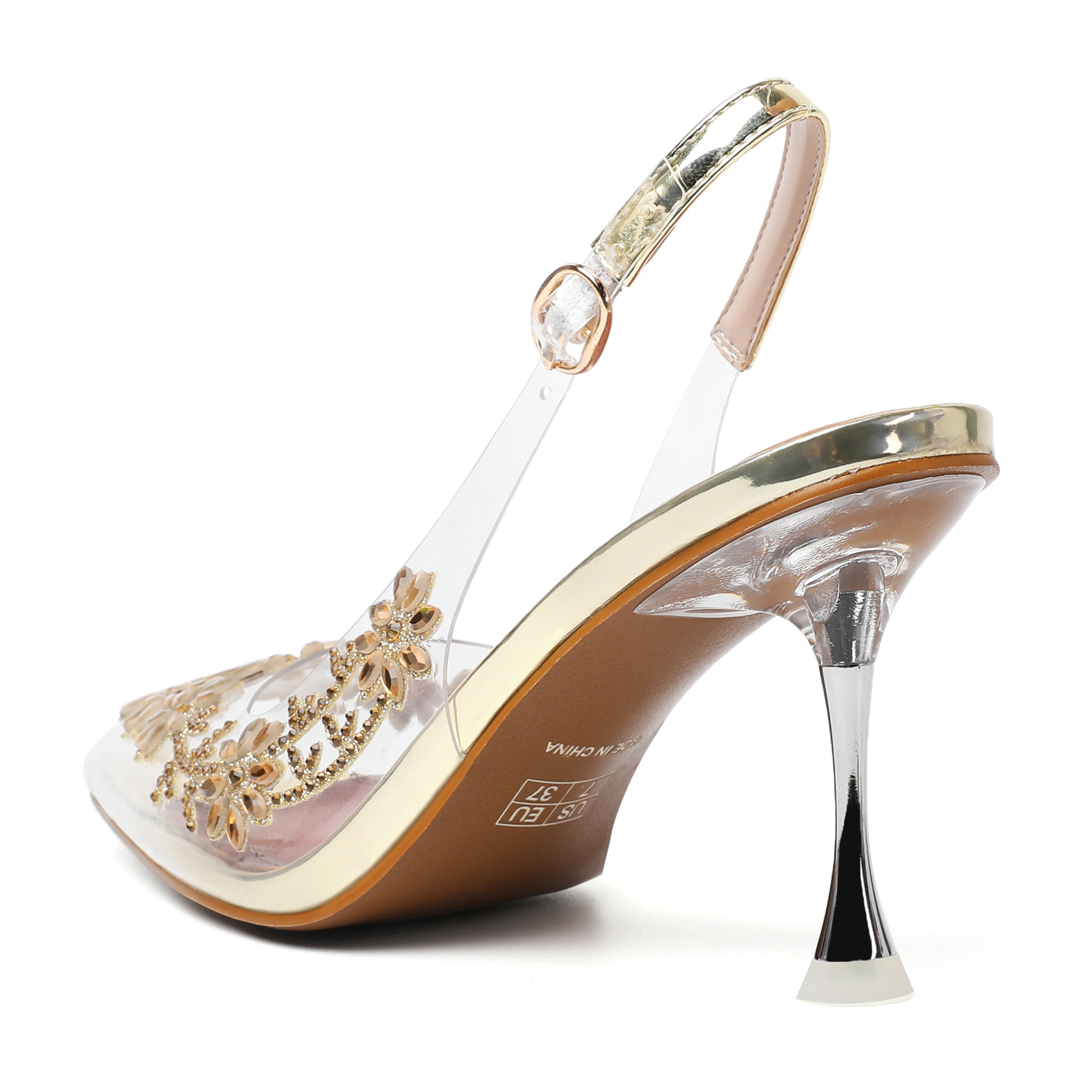 Angle showing clear upper and non-slip sole of SAMMITOP mule sandals