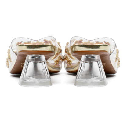 Zoom-in on sparkling rhinestone block heel – SAMMITOP clear sandals