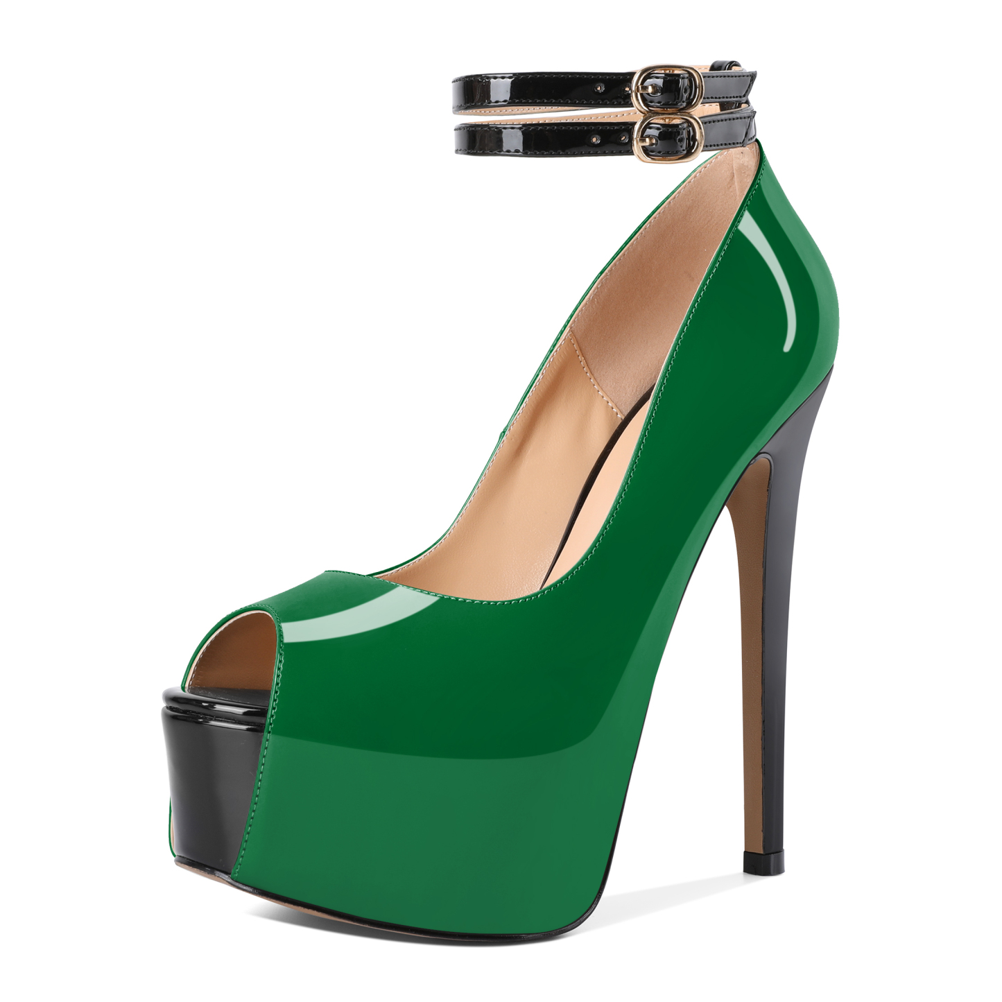 SAMMITOP  6 Inch Platform Double Ankle Strap Sandals