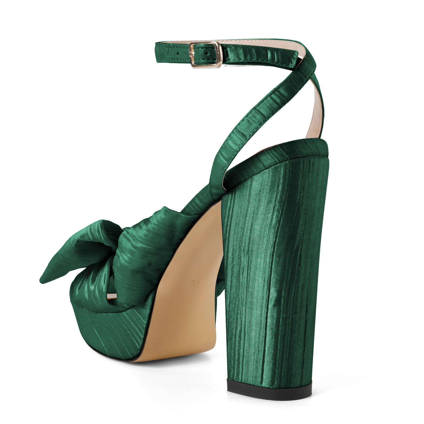 SAMMITOP 5" Bow Platform Chunky Heels Sandals