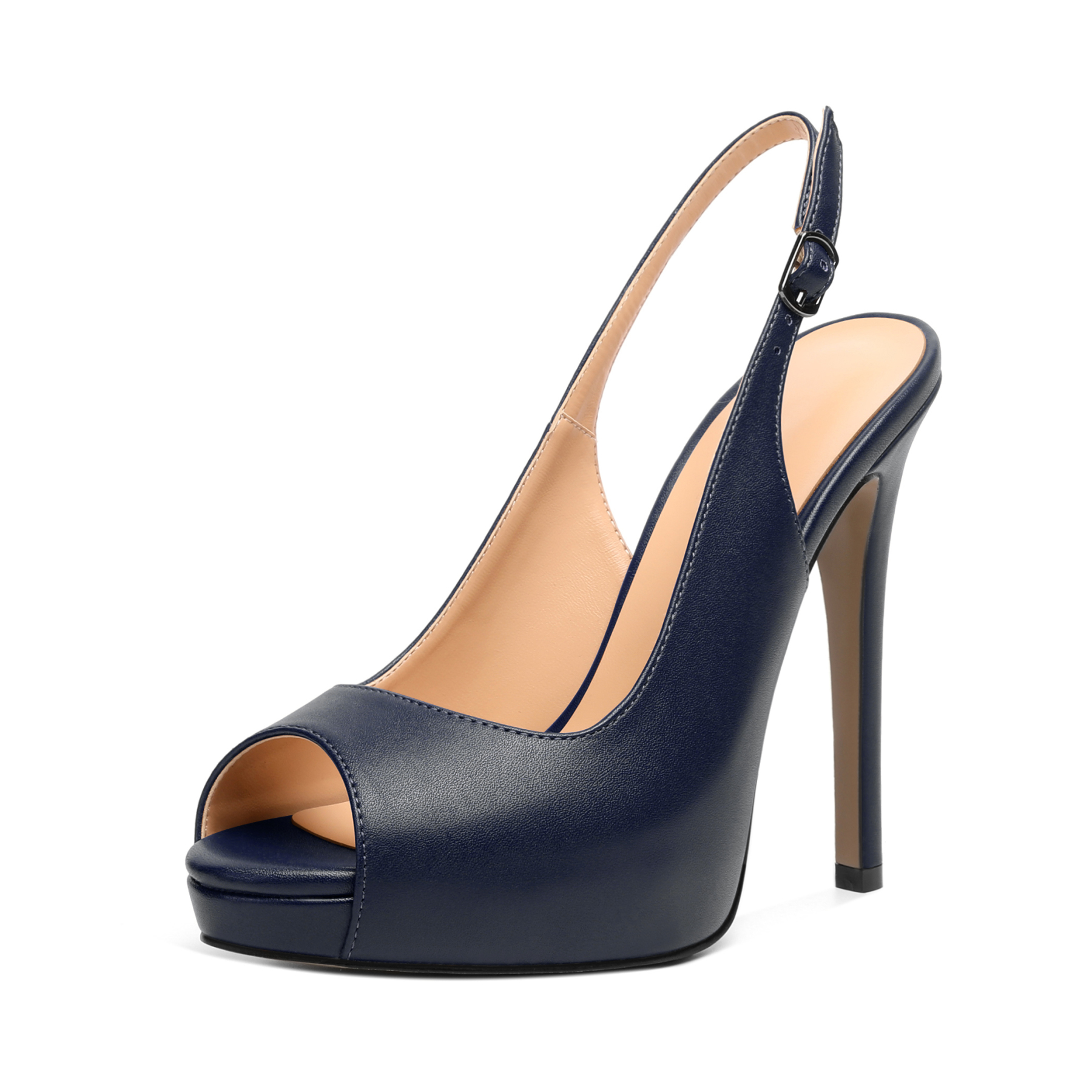 SAMMITOP Women's Peep Toe High Heel Slingback Pumps Platform Stiletto Heel Party Dress Shoes