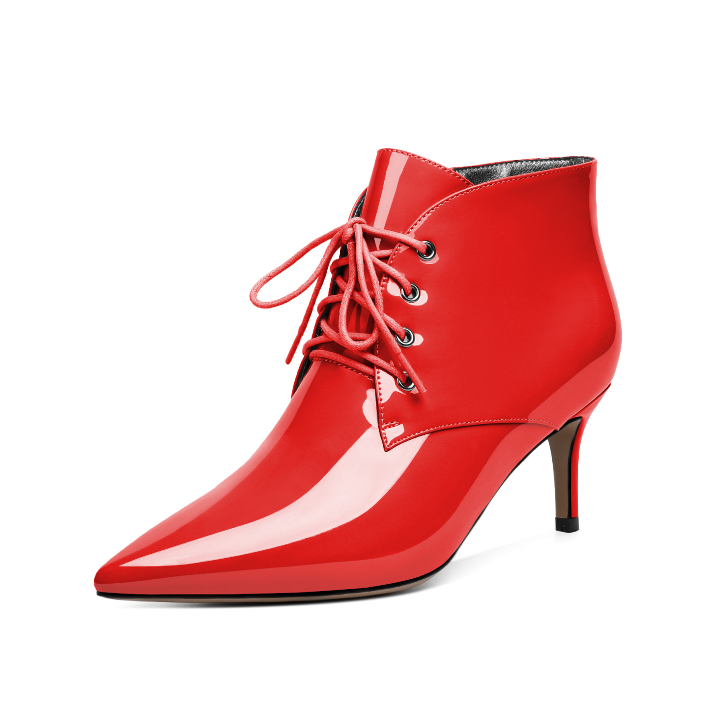 Red SAMMITOP low heel ankle boots with sleek design
