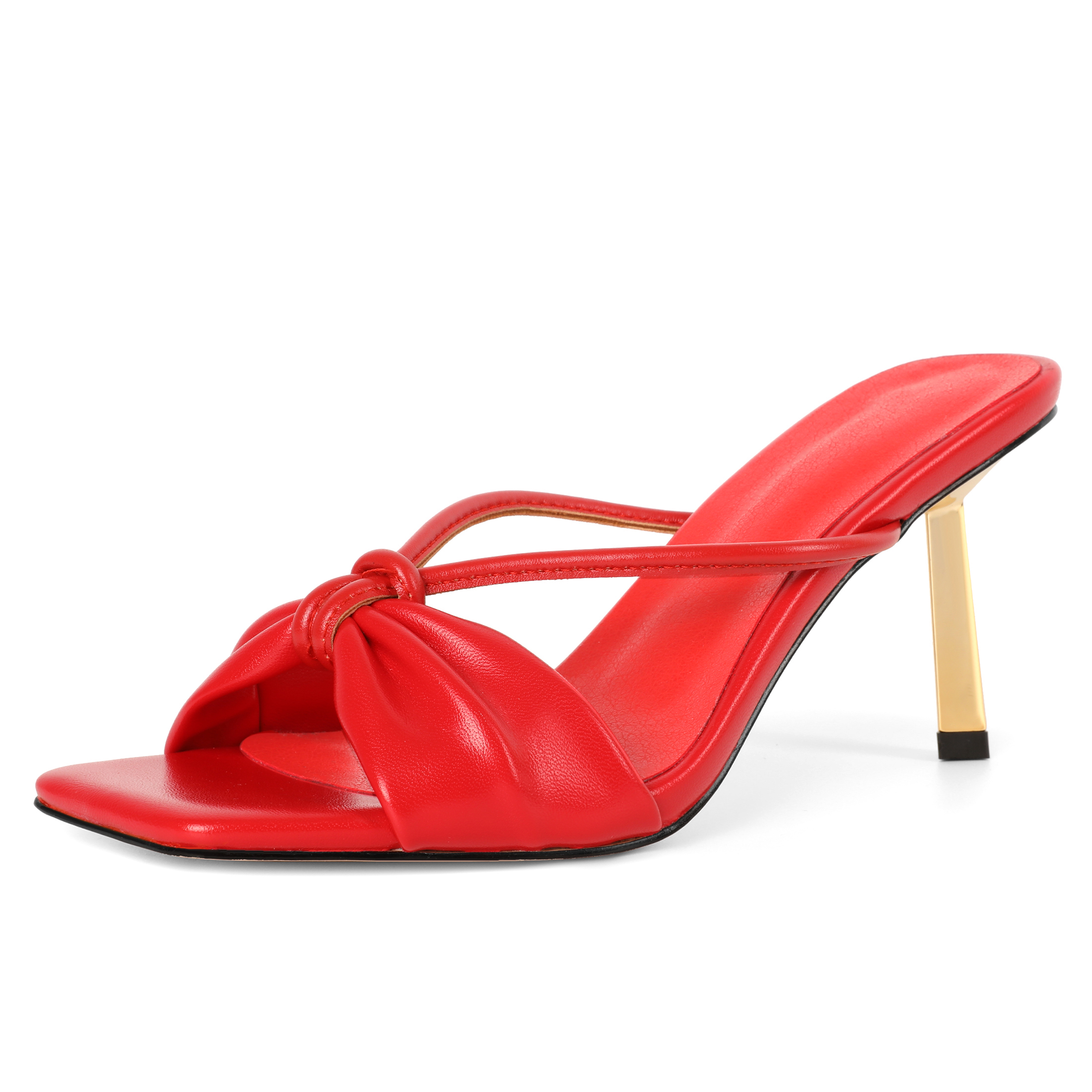 SAMMITOP Vibrant red bow mules for a confident, chic outfit
