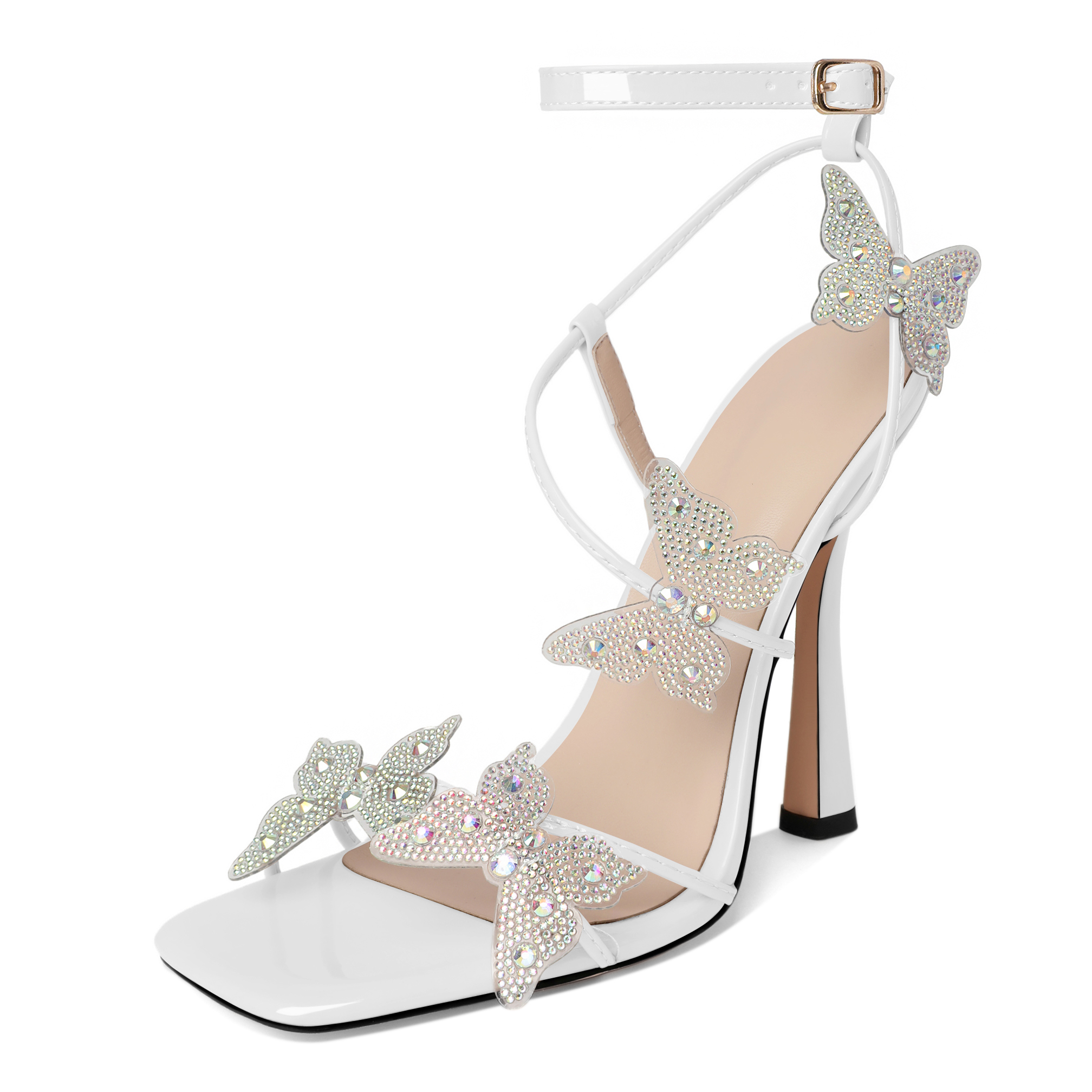 White Butterfly Heels – Romantic Lavender Stiletto Sandals