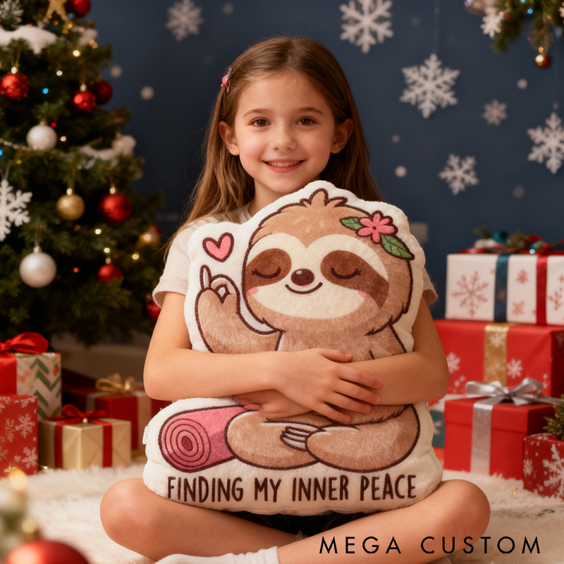 Personalized Yoga Sloth Pillow Cute Meditation Pillow Funny Meditation Pillow Graphic 3D Print Perfect Gift for Yoga Lovers and Relaxation Decor  