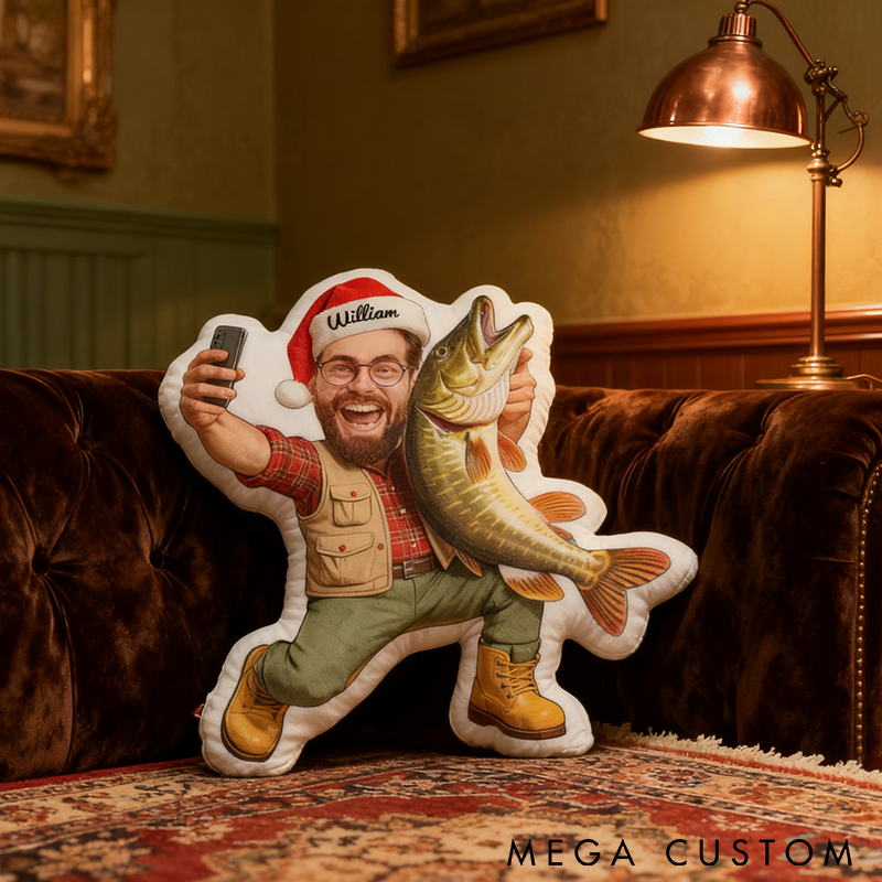 Personalized Fishing Pillow Funny Fishing Pillow Custom Photo Graphic 3D Print Perfect Gift for Fishing Enthusiasts and Cozy Home Decor