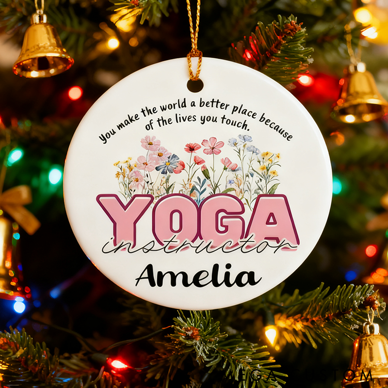 Personalized Yoga Instructor Ornament Yoga Christmas Ornament Custom Name Appreciation Gift for Yoga Teachers