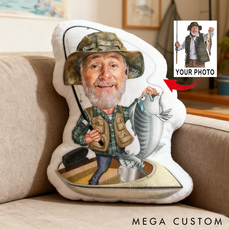 Personalized Fishing Pillow Funny Fishing Pillow Custom Photo Pillow with Funny Design Graphic 3D Print Unique Gift for Anglers 