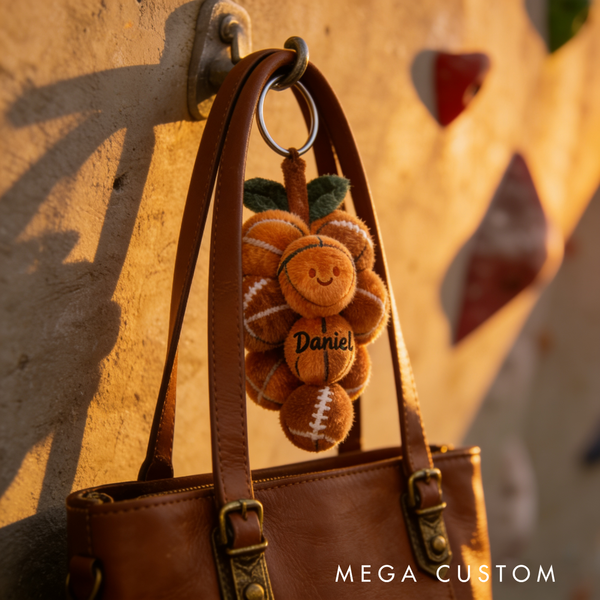 Personalized Plush Football Keychain with Custom Name for Sports Fans