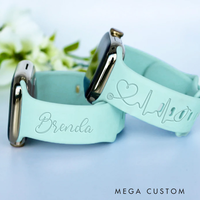 Personalized Medical Themed Apple Watch Band Engraved Apple Watch Band Custom Name Watch Band