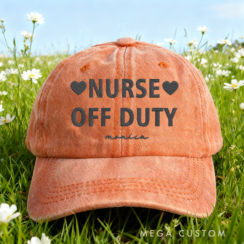 Personalized Caps for Nurse Embroidered Nurse of Duty Design Baseball Cap Medical Worker Hat Custom Nurse Gift Nurse Appreciation Hat
