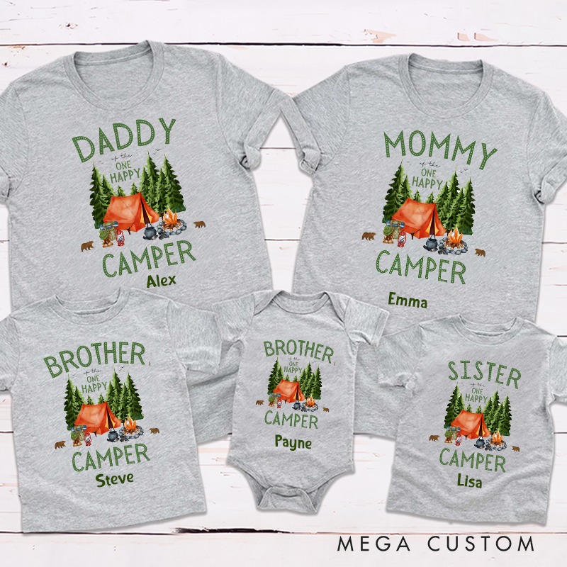 Personalized Family one Happy Camper Matching Outfits Celebrate Your Camping Memories Together