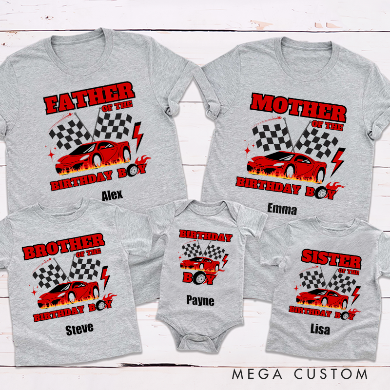 Personalized Family Race Car Birthday Matching Outfits Gift for Racing Lovers