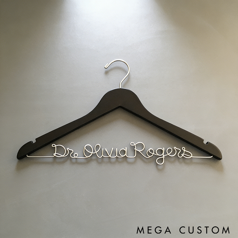 Personalized Wooden Hanger Custom Name and Pattern Design Paw Print Accent Durable and Stylish Perfect for Home Use or Unique Gifts