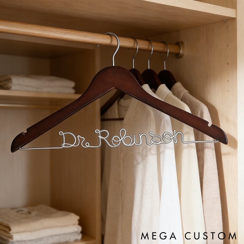 Personalized Wooden Hanger Custom Name Durable and Stylish Perfect for Home Use or Unique Gifts