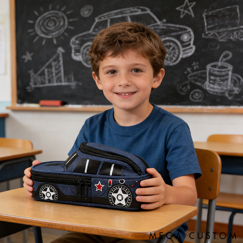 Personalized Car-Shaped Pencil Case for Kids Large Capacity Creative Stationery Organizer Durable Zipper Design Perfect for School and Gifts
