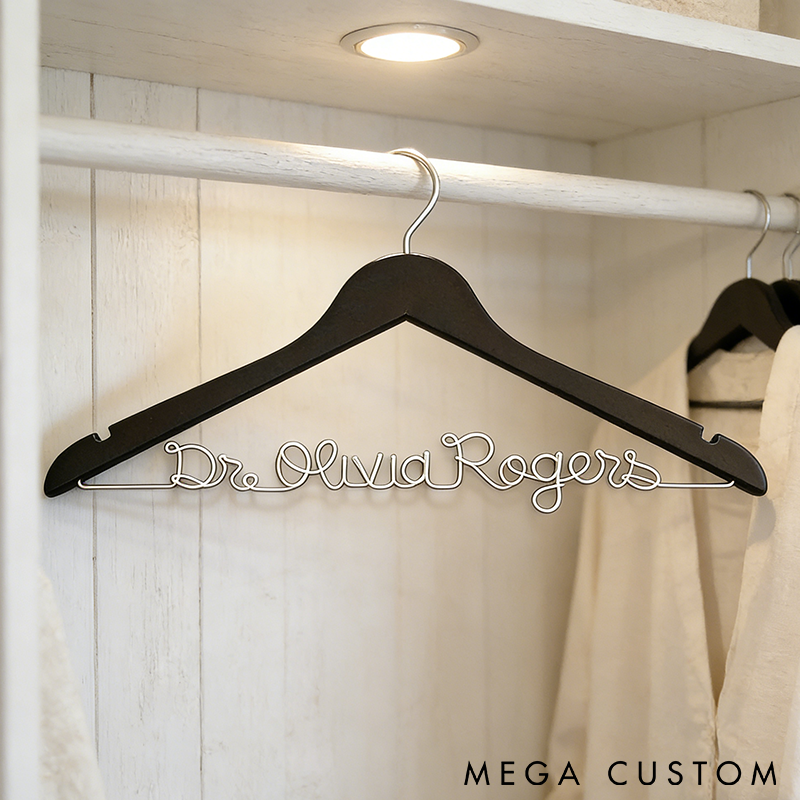 Personalized Wooden Hanger Custom Name Durable and Stylish Perfect for Home Use or Unique Gifts