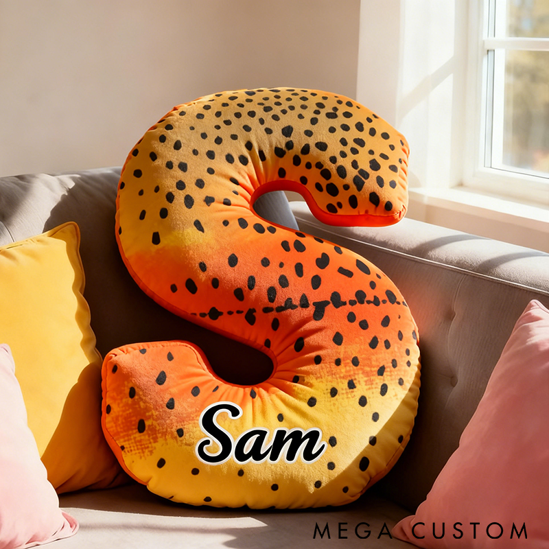Personalized Trout Themed Letter Pillow Soft and Cozy with Fish Scale Design Perfect Gift for Fishing Enthusiasts or Home Decor