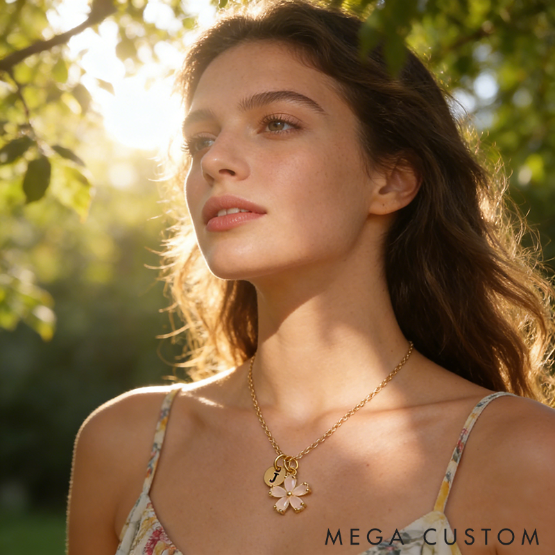 Personalized Flower Girl Necklace Jewelry Custom Initial Pendant Elegant Jewelry Gift for Women Friends or Special Occasions
