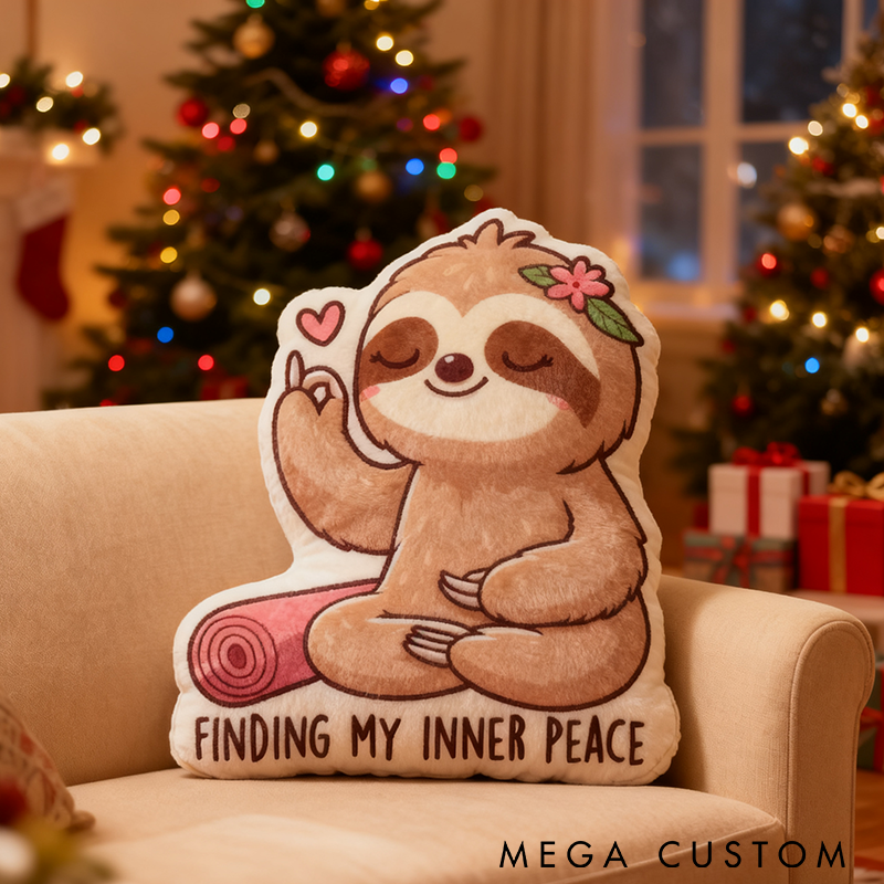 Personalized Yoga Sloth Pillow Cute Meditation Pillow Funny Meditation Pillow Graphic 3D Print Perfect Gift for Yoga Lovers and Relaxation Decor  