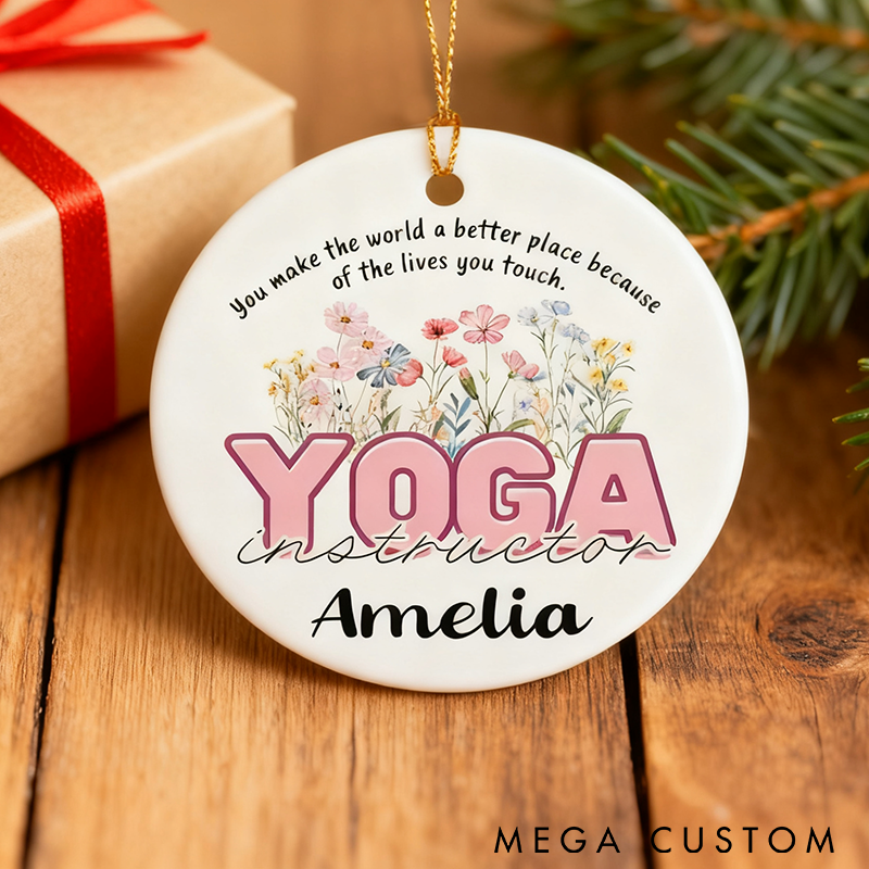 Personalized Yoga Instructor Ornament Yoga Christmas Ornament Custom Name Appreciation Gift for Yoga Teachers