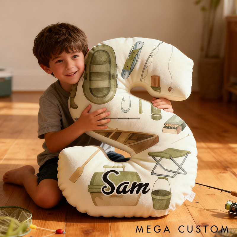 Personalized Fishing Pillow Funny Fishing Pillow Custom Letter and Name with Fishing Gear Design Graphic 3D Print Soft and Unique Gift for Fishing Enthusiasts and Home Decor