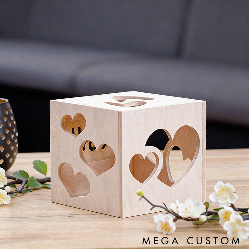 Personalized Magic Box Romantic Projection Lamp with Heart and Text Design Perfect for Valentine's Day Anniversary or Bedroom Decor Birthday Gift for Women Anniversary Gift for Her