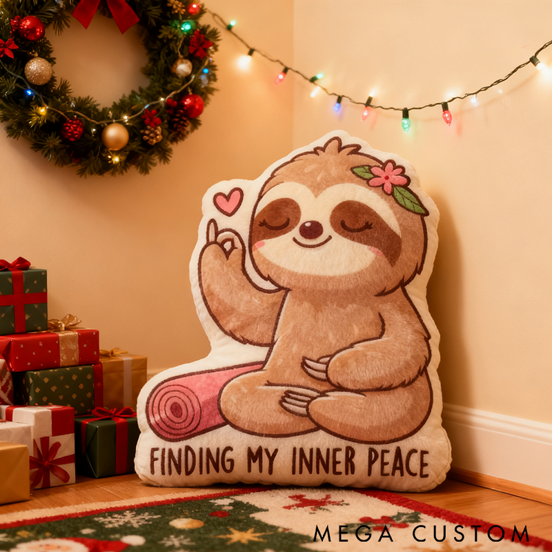 Personalized Yoga Sloth Pillow Cute Meditation Pillow Funny Meditation Pillow Graphic 3D Print Perfect Gift for Yoga Lovers and Relaxation Decor  
