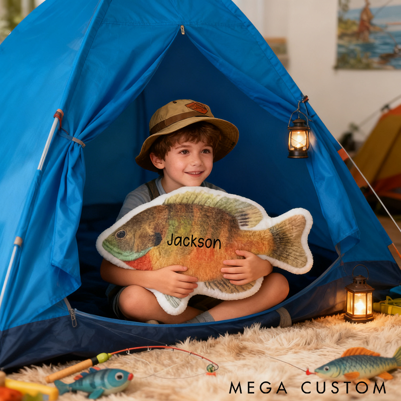 Personalized Fish Shaped Pillow Funny Fish Pillow Custom Name Cushion for Fishing Enthusiasts Realistic Design Graphic 3D Print Soft Soft and Perfect for Young Fishing Lovers Home Decor or Gifts