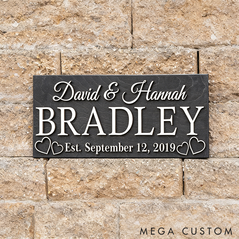 Personalized Wooden Family Name Sign Last Name Established Sign Family Name Sign Wooden Sign Anniversary Couple Gift Rustic Home Decor Perfect Gift for Couples