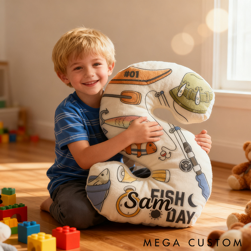 Personalized Fishing Letter Pillow Funny Fishing Letter Pillow Custom Name Lively Design Graphic 3D Print  Ideal for Anglers and Home Decor 