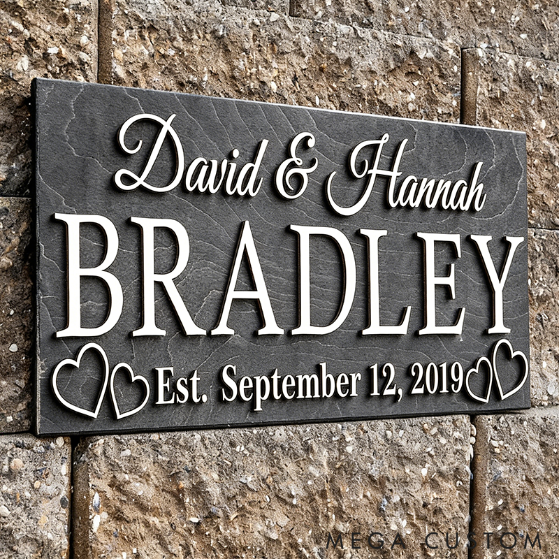 Personalized Wooden Family Name Sign Last Name Established Sign Family Name Sign Wooden Sign Anniversary Couple Gift Rustic Home Decor Perfect Gift for Couples