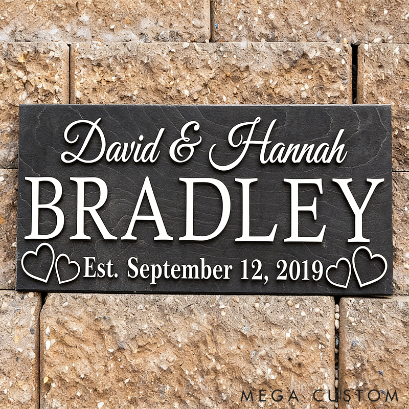 Personalized Wooden Family Name Sign Last Name Established Sign Family Name Sign Wooden Sign Anniversary Couple Gift Rustic Home Decor Perfect Gift for Couples