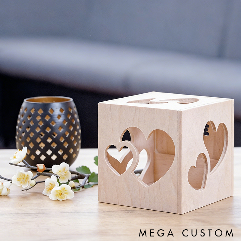Personalized Magic Box Romantic Projection Lamp with Heart and Text Design Perfect for Valentine's Day Anniversary or Bedroom Decor Birthday Gift for Women Anniversary Gift for Her