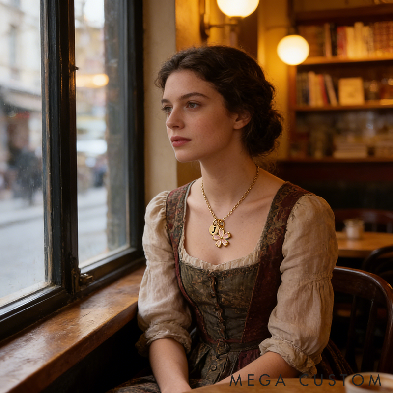 Personalized Flower Girl Necklace Jewelry Custom Initial Pendant Elegant Jewelry Gift for Women Friends or Special Occasions