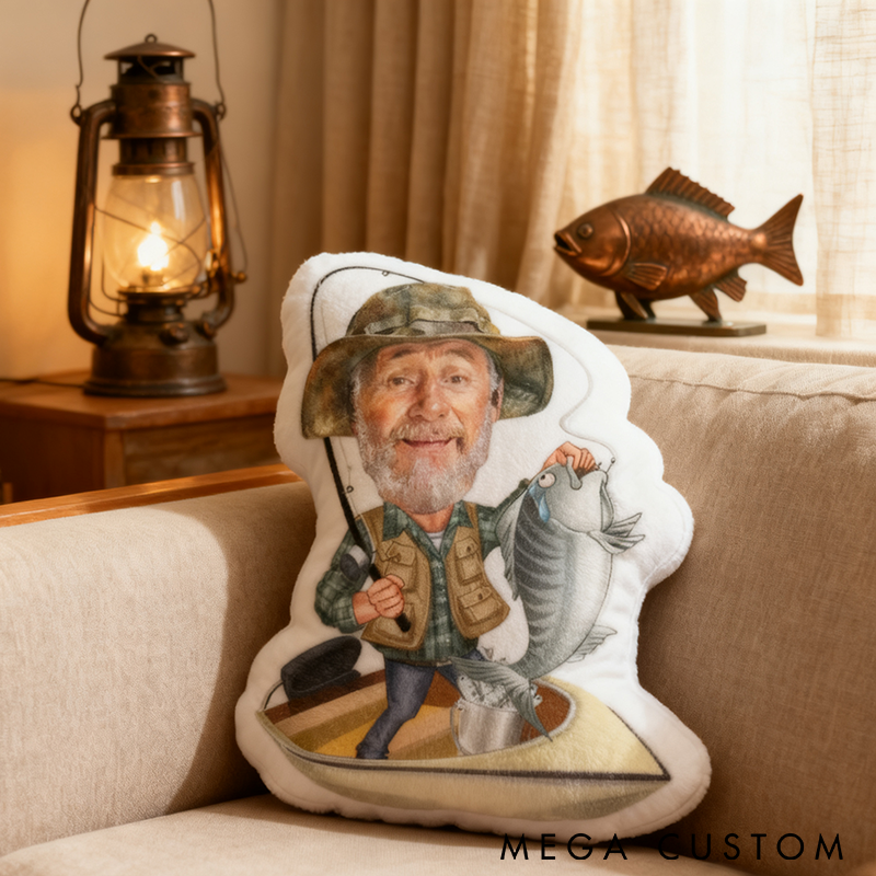 Personalized Fishing Pillow Funny Fishing Pillow Custom Photo Pillow with Funny Design Graphic 3D Print Unique Gift for Anglers 