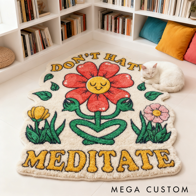 Personalized Yoga Rug Meditate Yoga Rug Unique Flower Design Soft Carpet for Meditation Yoga Spaces and Relaxation Perfect Home Decor Gift