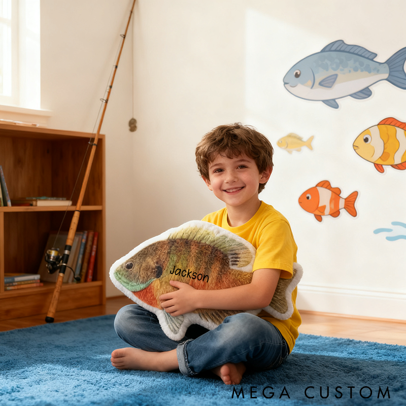 Personalized Fish Shaped Pillow Funny Fish Pillow Custom Name Cushion for Fishing Enthusiasts Realistic Design Graphic 3D Print Soft Soft and Perfect for Young Fishing Lovers Home Decor or Gifts