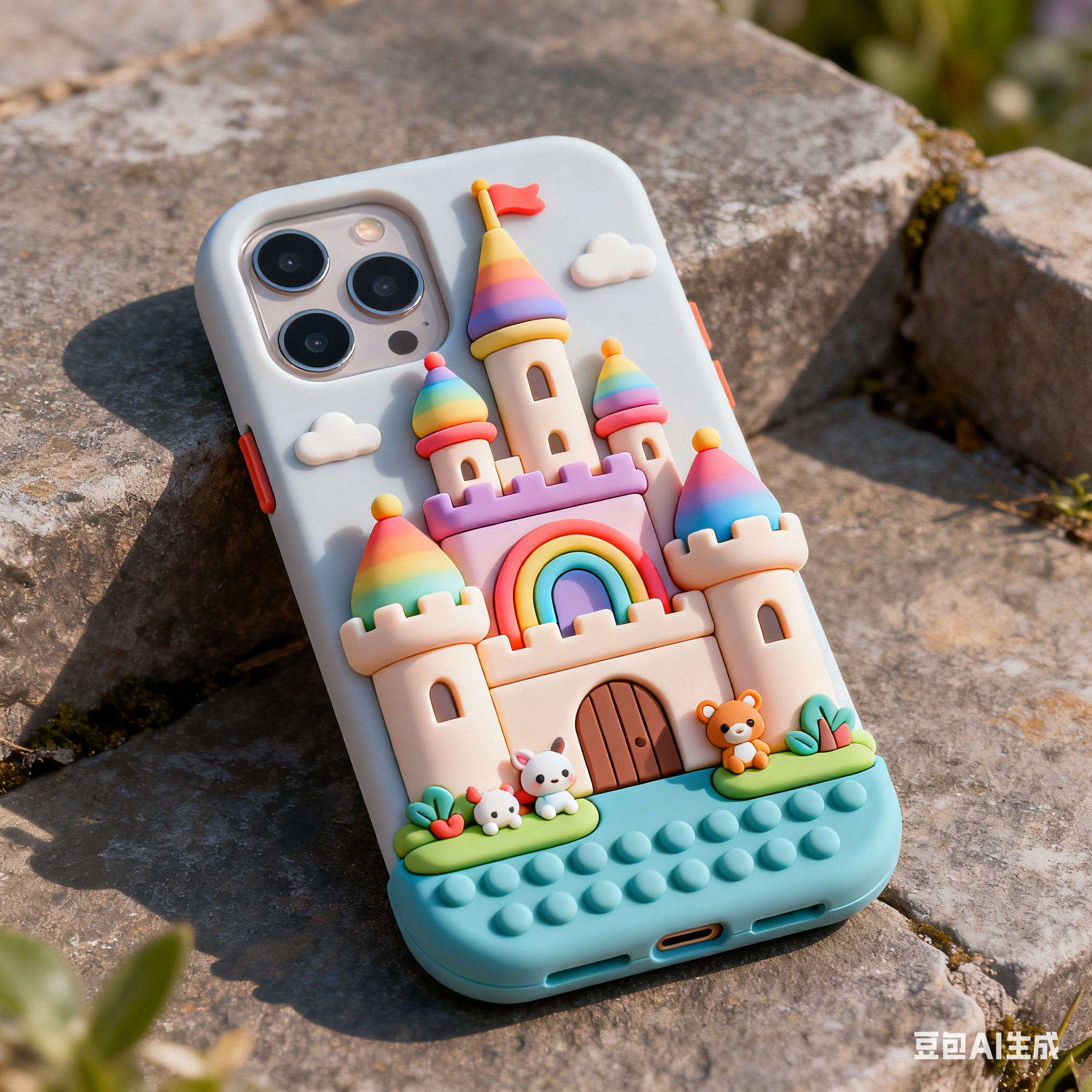 Cartoon Castle 3D for iPhone 17 16 15 14 13 Pro Max Silicone Phone Case Cover