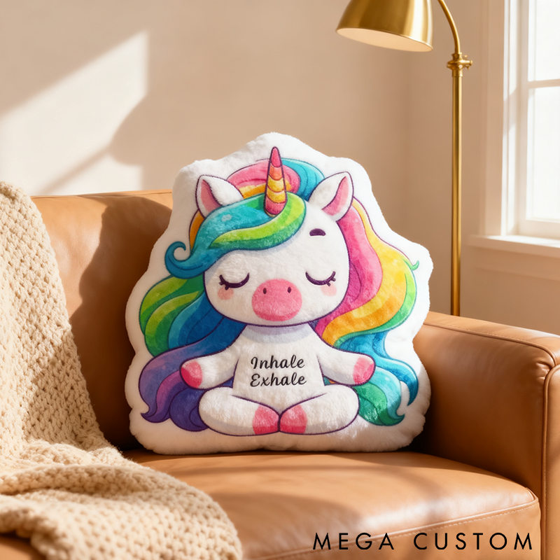 Personalized Unicorn Yoga Pillow Funny Yoga Pillow Cute Unicorn Pillow for Kids Graphic 3D Print Perfect for Meditation Relaxation and Room Decor 