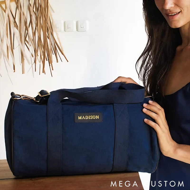 Personalized Canvas Duffle Bag Bridesmaid Gifts Duffle Bag Monogrammed Weekender Bags Adjustable Strap Durable Weekender or Gym Bag Stylish and Spacious Design