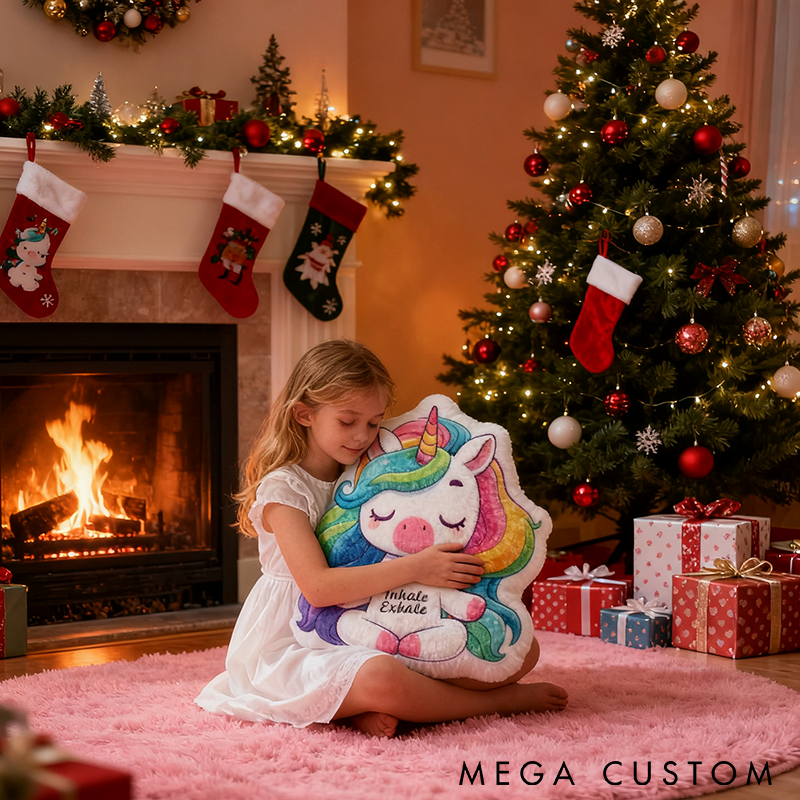 Personalized Unicorn Yoga Pillow Funny Yoga Pillow Cute Unicorn Pillow for Kids Graphic 3D Print Perfect for Meditation Relaxation and Room Decor 