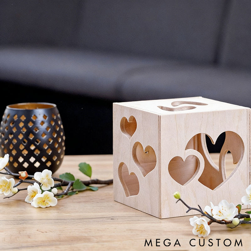 Personalized Magic Box Romantic Projection Lamp with Heart and Text Design Perfect for Valentine's Day Anniversary or Bedroom Decor Birthday Gift for Women Anniversary Gift for Her