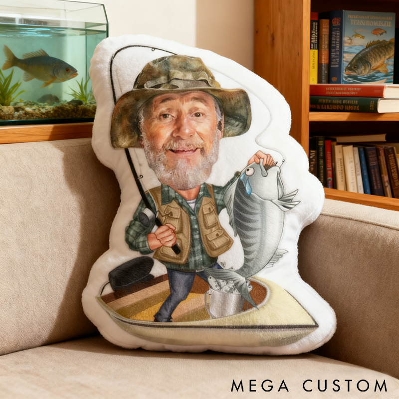 Personalized Fishing Pillow Funny Fishing Pillow Custom Photo Pillow with Funny Design Graphic 3D Print Unique Gift for Anglers 