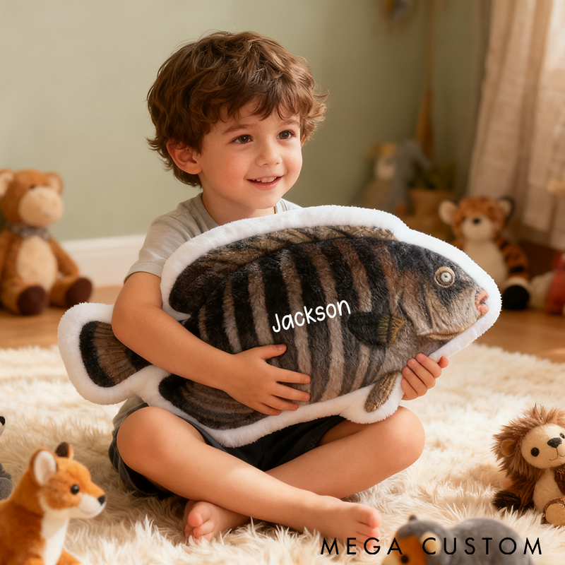Personalized Fish Shaped Pillow Funny Fish Pillow Custom Name Cushion for Fishing Enthusiasts Realistic Design Graphic 3D Print Soft Soft and Perfect for Young Fishing Lovers Home Decor or Gifts