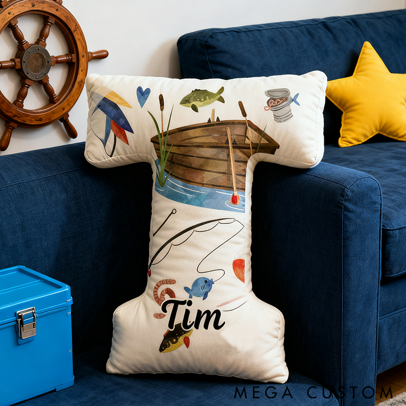 Personalized Fishing Pillow Funny Fishing Pillow Custom Name Graphic 3D Print Ideal Gift for Fishing Enthusiasts Cozy Holiday Decor 